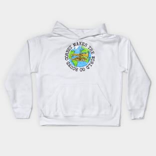 Cornet Makes The World Go Round, Cornetist Earth Day Kids Hoodie